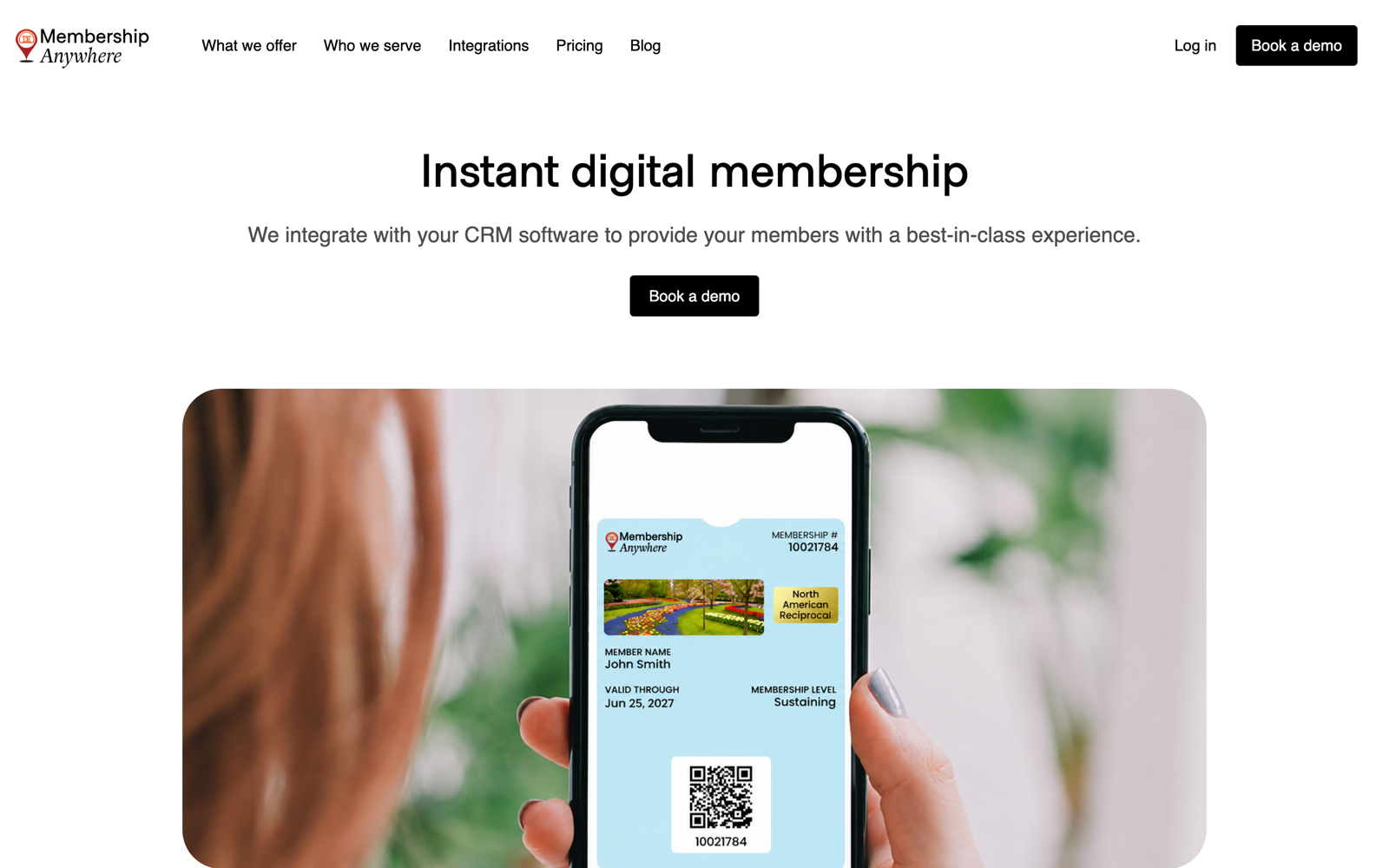 eMembership Cards by MembershipAnywhere homepage screenshot