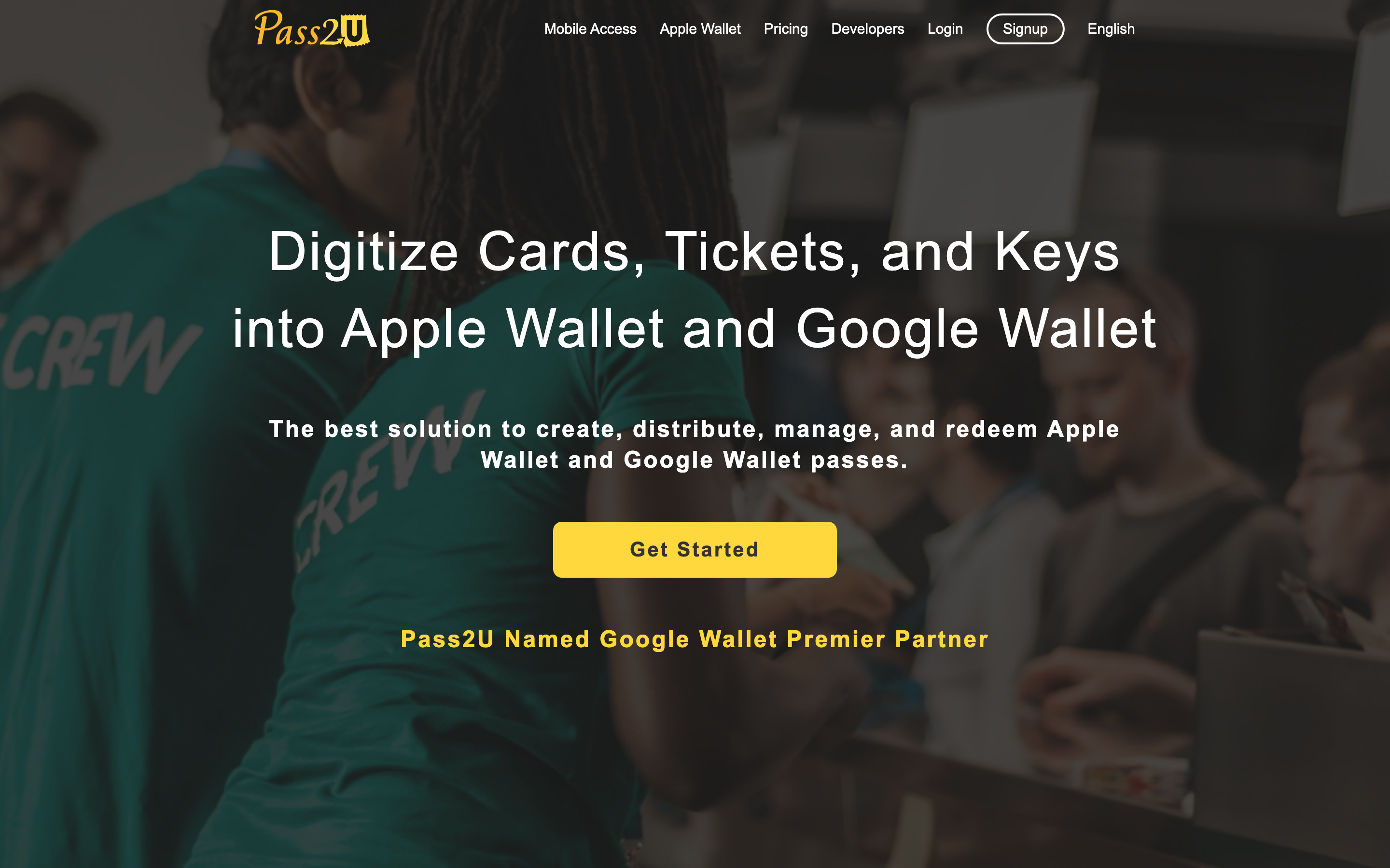 Pass2U homepage screenshot